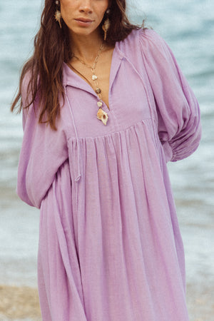 Kyra Midi Dress ~ Lilac Gauze